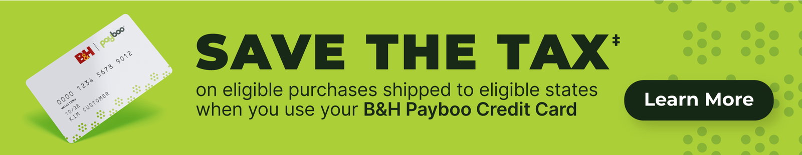 Exclusive benefits when you use the Payboo Credit Card | Save the Tax | You pay the tax, we pay you back instantly on eligible order shipped to eligible states