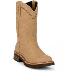 Lillie 10" Western Boot in Beige (Tan).