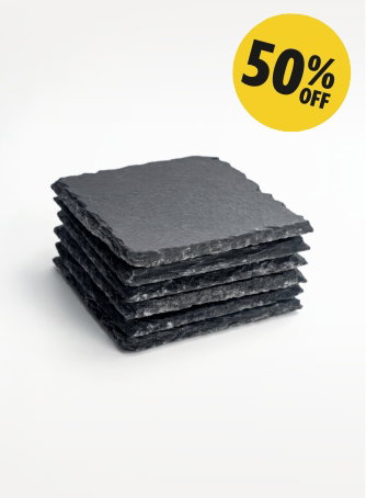 Square Slate Coasters - Pack of 6