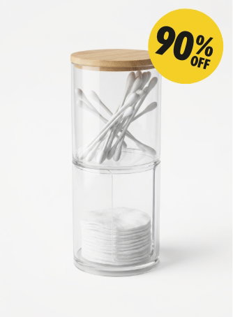 Stacking Bathroom Canister with Bamboo Lid