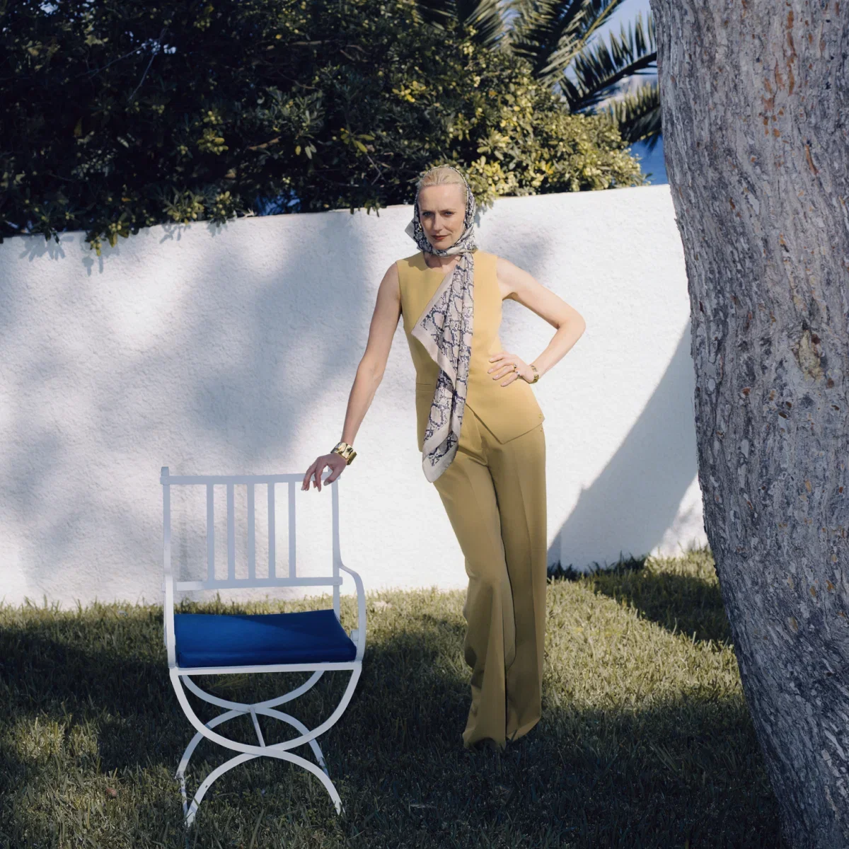 JV-JESSIE high rise wide leg pantalon - mustard yellow