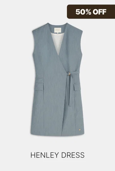 JV-HENLEY overslagjurk - sky blue melange