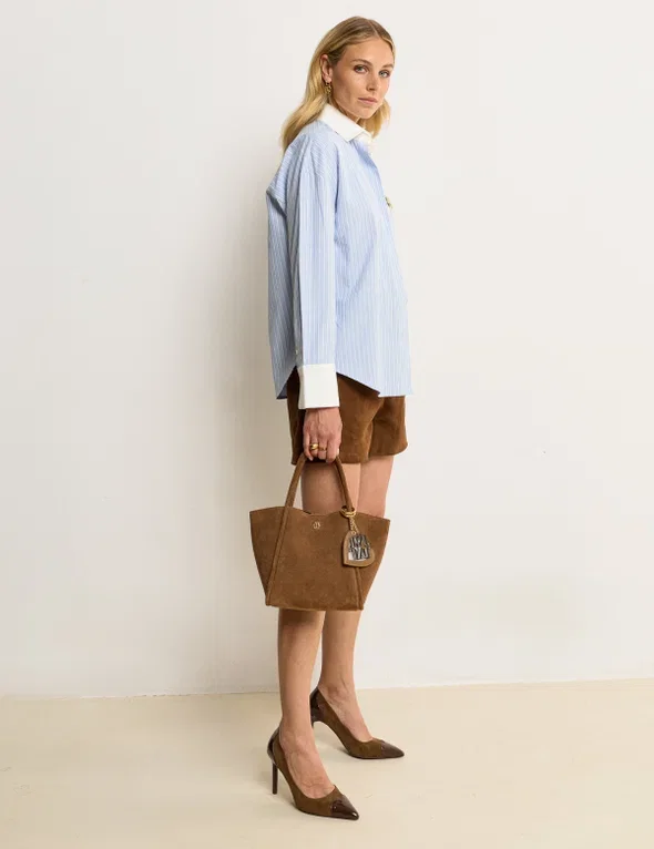 JV-CELESTINE oversized blouse met strepen - powder blue stripe