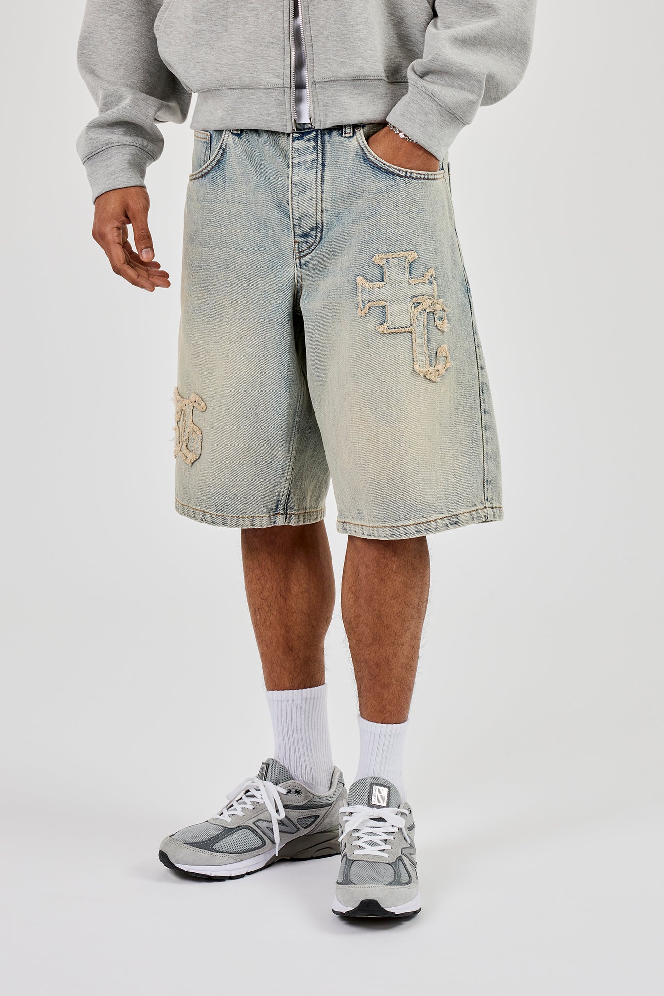 Image of Denim Applique Jort - Antique Wash
