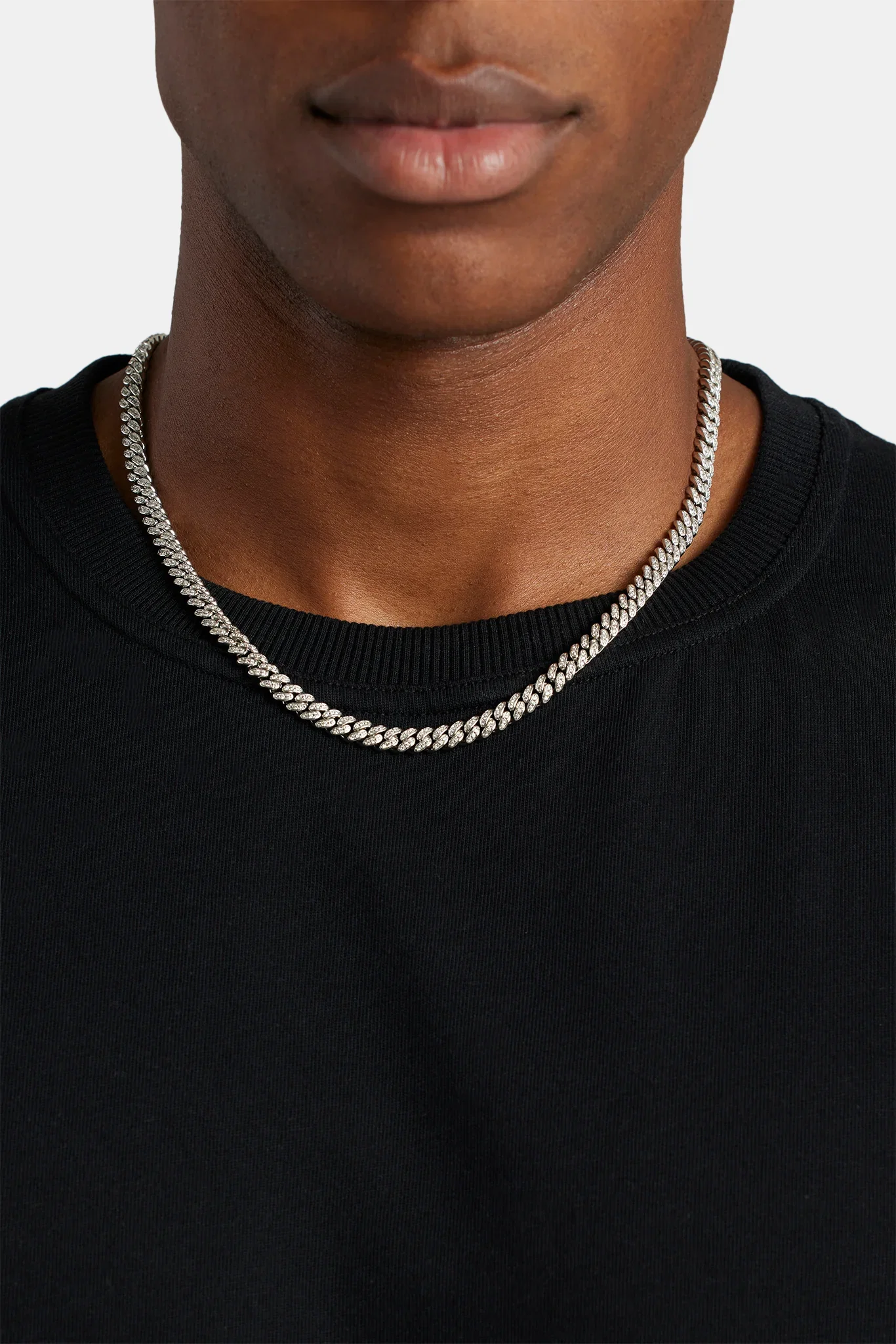 Image of Iced Cuban Chain - 6mm - White