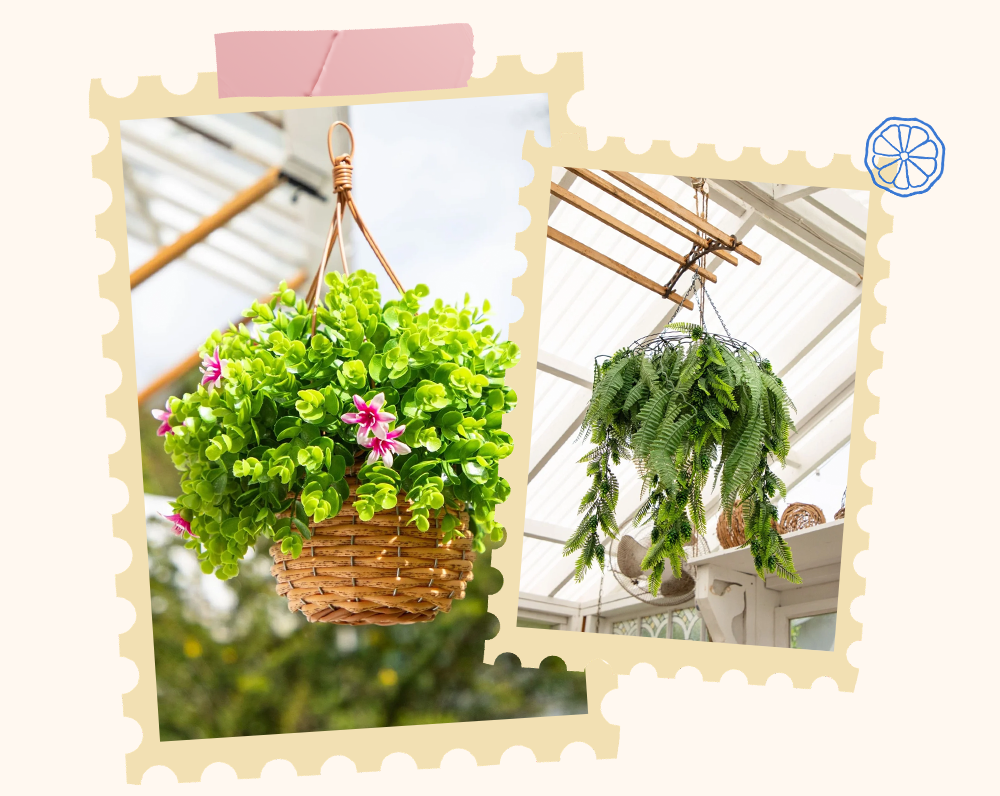 Faux Hanging Plants, Zero Upkeep, UV-Safe