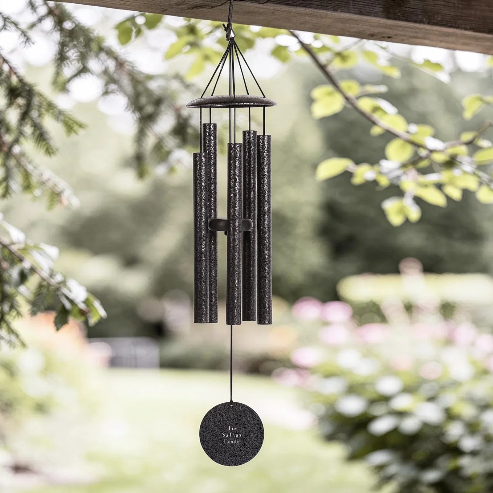 Floral Marian Cross Wind Chimes - 30
