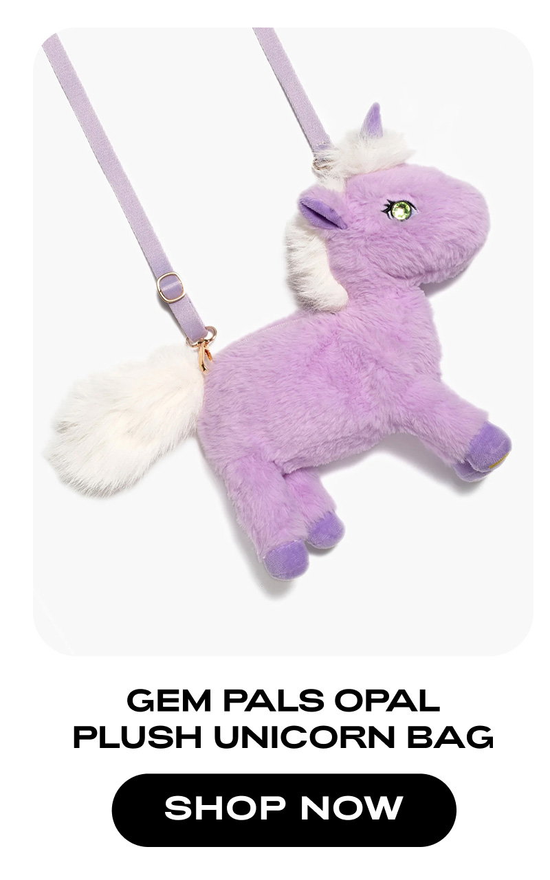 Gem Pals Opal Plush Unicorn Bag