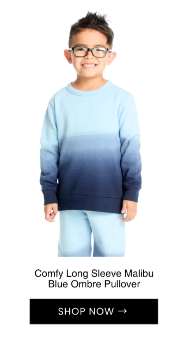 Comfy Long Sleeve Malibu Blue Ombre Pullover