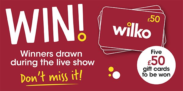 Five £50 gift cards to be won!