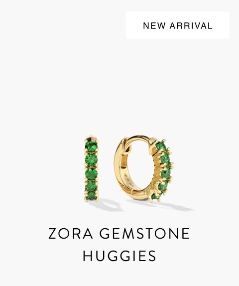 Zora Gemstone Huggies.