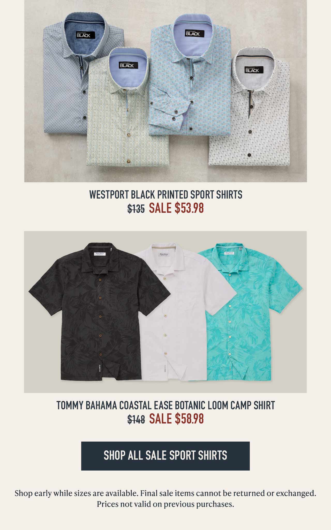 Sale sport shirts — shop now.
