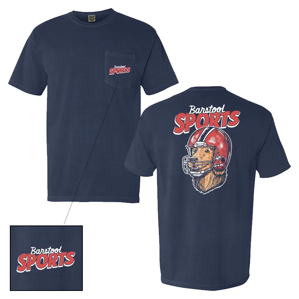 Image of Barstool Helmet Dog Pocket Tee