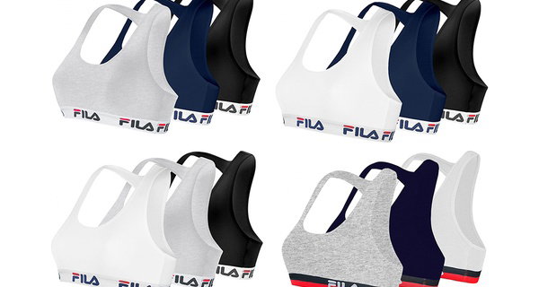 Lot de 3 brassières Fila en coton pour femme