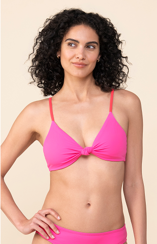 Santorini Bikini Top - Pink Colorblock