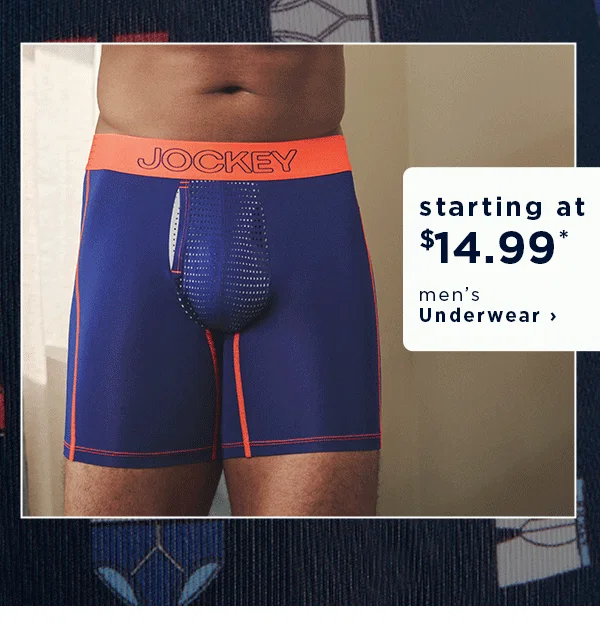 starting at $14.99 men's underwear
