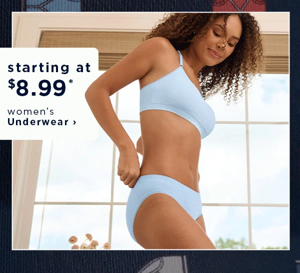 starting at $8.99 women's underwear