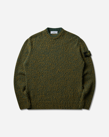 Men's Speckled Wool Nylon Sweater Dark Green