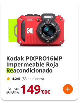 Kodak PIXPRO WPZ2 16MP WiFi Impermeable Roja 