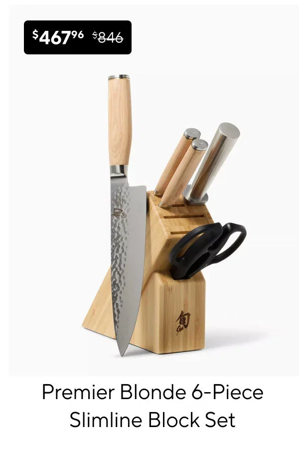 Shun Premier Blonde 6-Piece Slimline Block Set