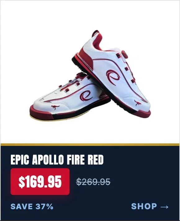 Epic Apollo Dial Comfort Fire Red White Ghost right hand bowling shoes