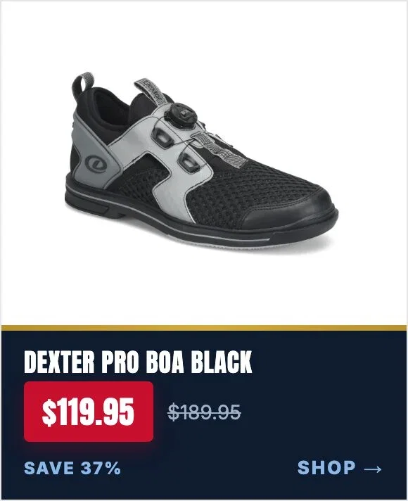 Dexter Men's Pro BOA Black Sharkskin right hand bowling shoes