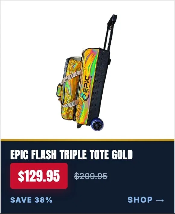 Epic 3 Ball Flash Triple Tote Deluxe Gold Holo bowling bag