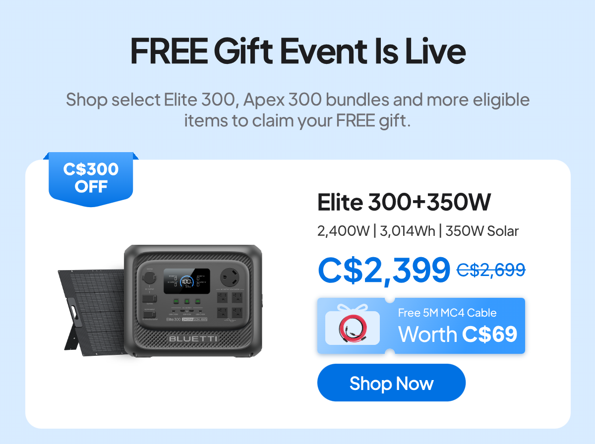 BLUETTI Elite 300 + 350W, C$2,399