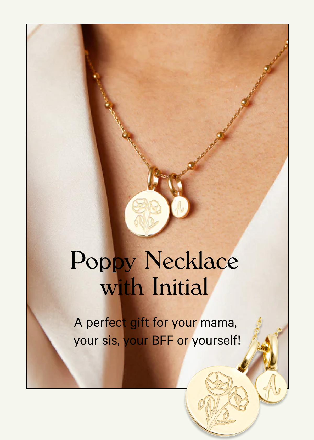 Poppy Necklace with Initial