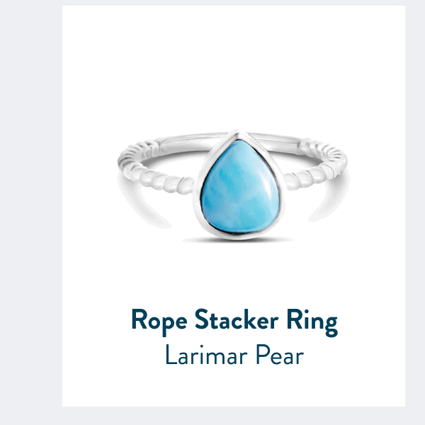 Rope Stacker Ring Pear Larimar