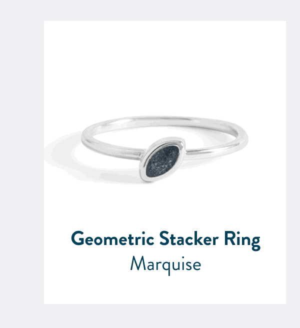Geometric Stacker Ring - Marquise