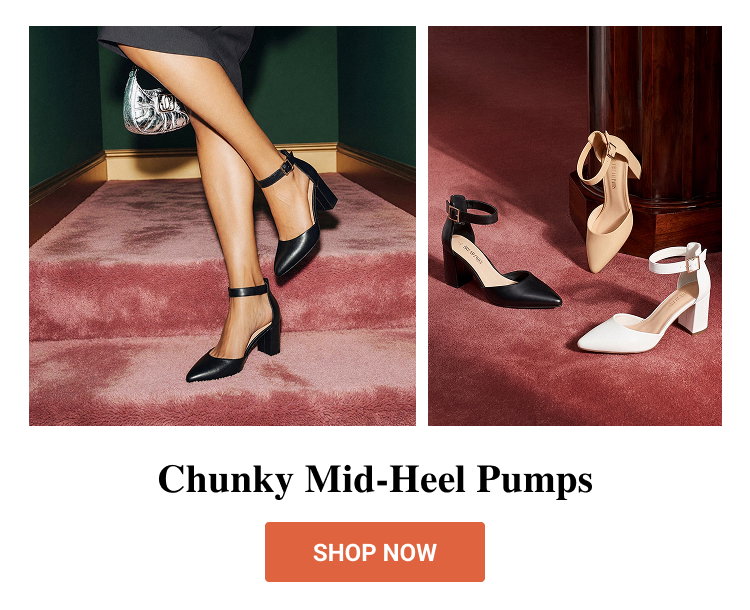 Chunky Mid-Heel Pumps