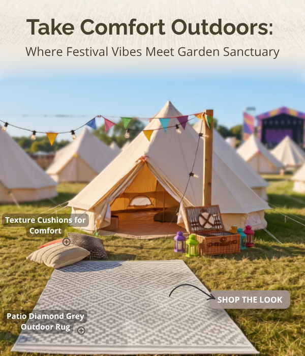 Garden to Glamping Outdoor Rugs & Cushions