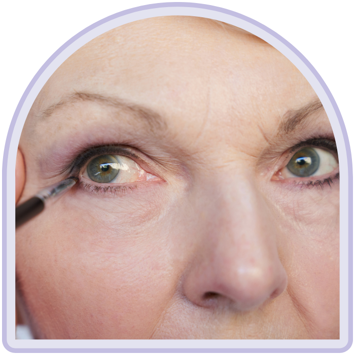 Apply the darkest shade to your top and bottom lash line with Brush 8 to create a smokey eyeliner effect