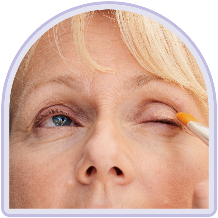 Apply eye prime to prep your eyelids and blend with Brush 4 to keep your eyeshadow in place all day