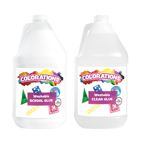 Colorations® White & Clear Liquid Glue, 1 Gallon of Each