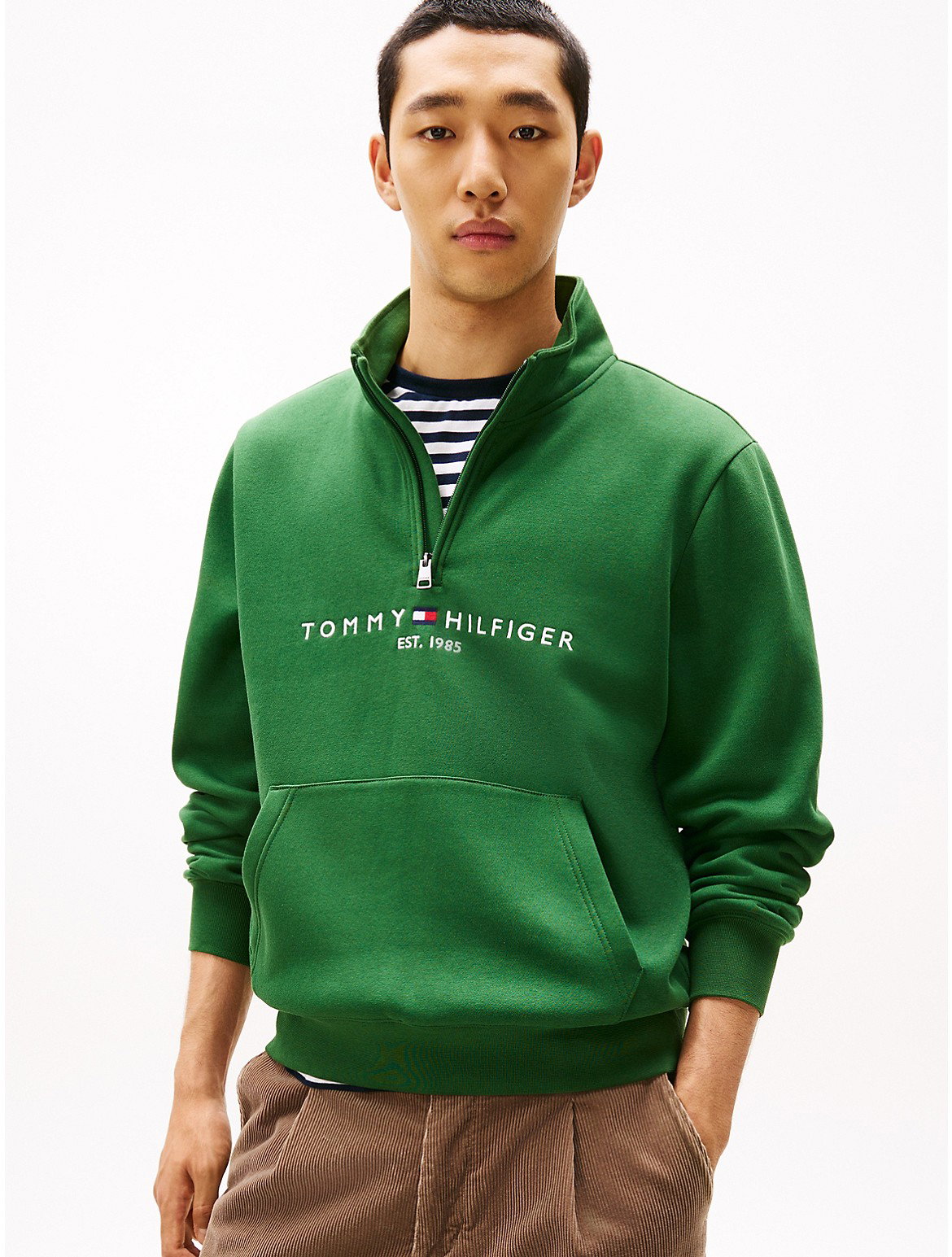 Image of Tommy Logo Quarter-Zip Sweatshirt