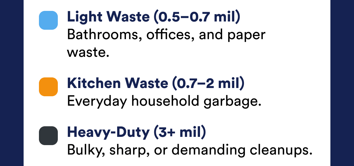 Light Waste | Kitchen Waste | Heavy duty