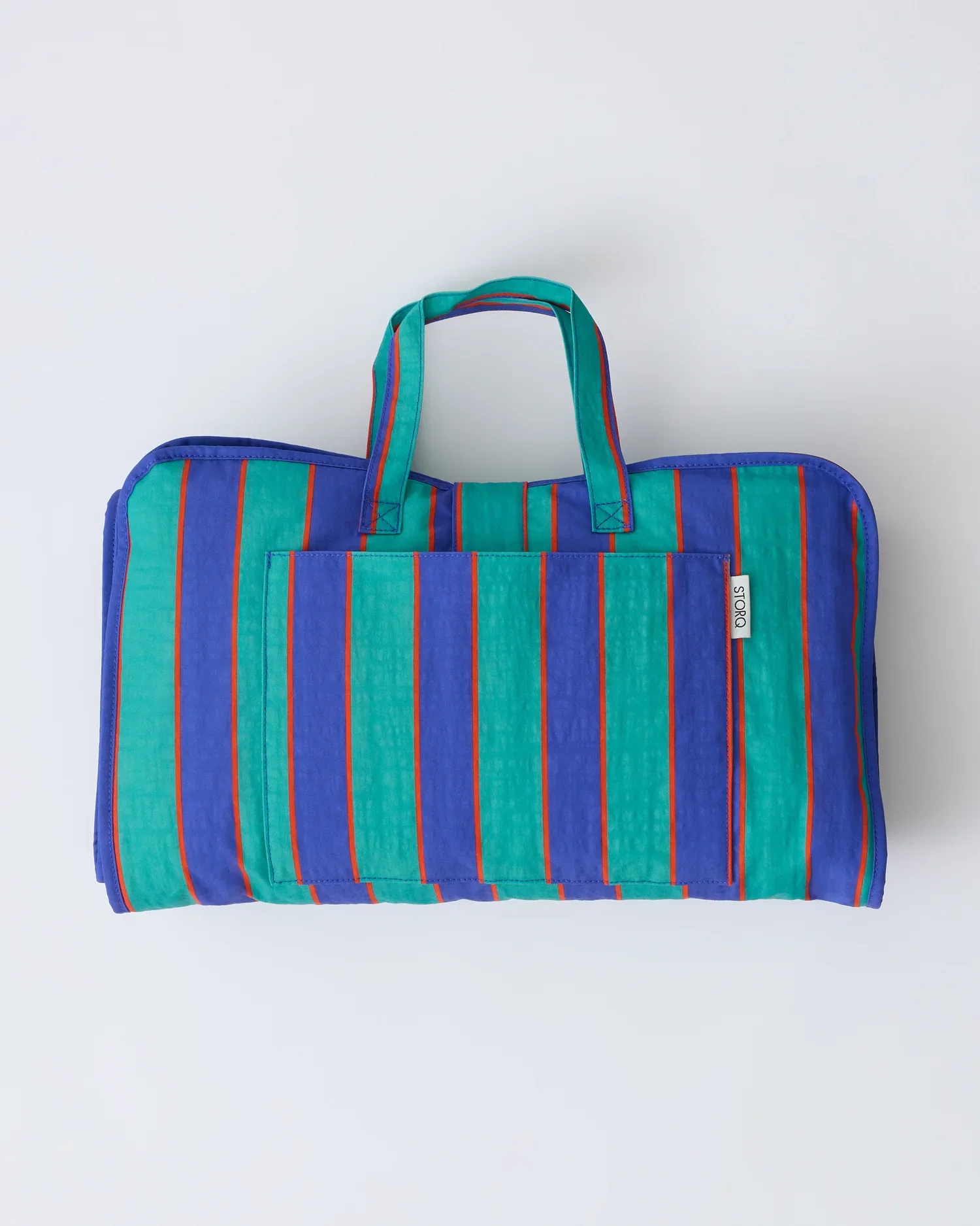 Image of Cool Kid Nap Mat | Navy & Green Stripe