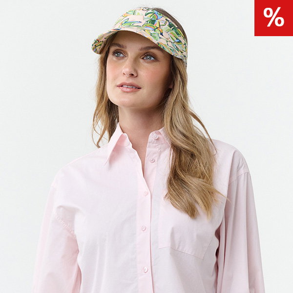 Loevenich Visor mit buntem Blätter-Print