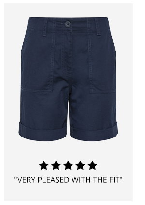 M&Co Navy Blue Cotton Poplin Shorts