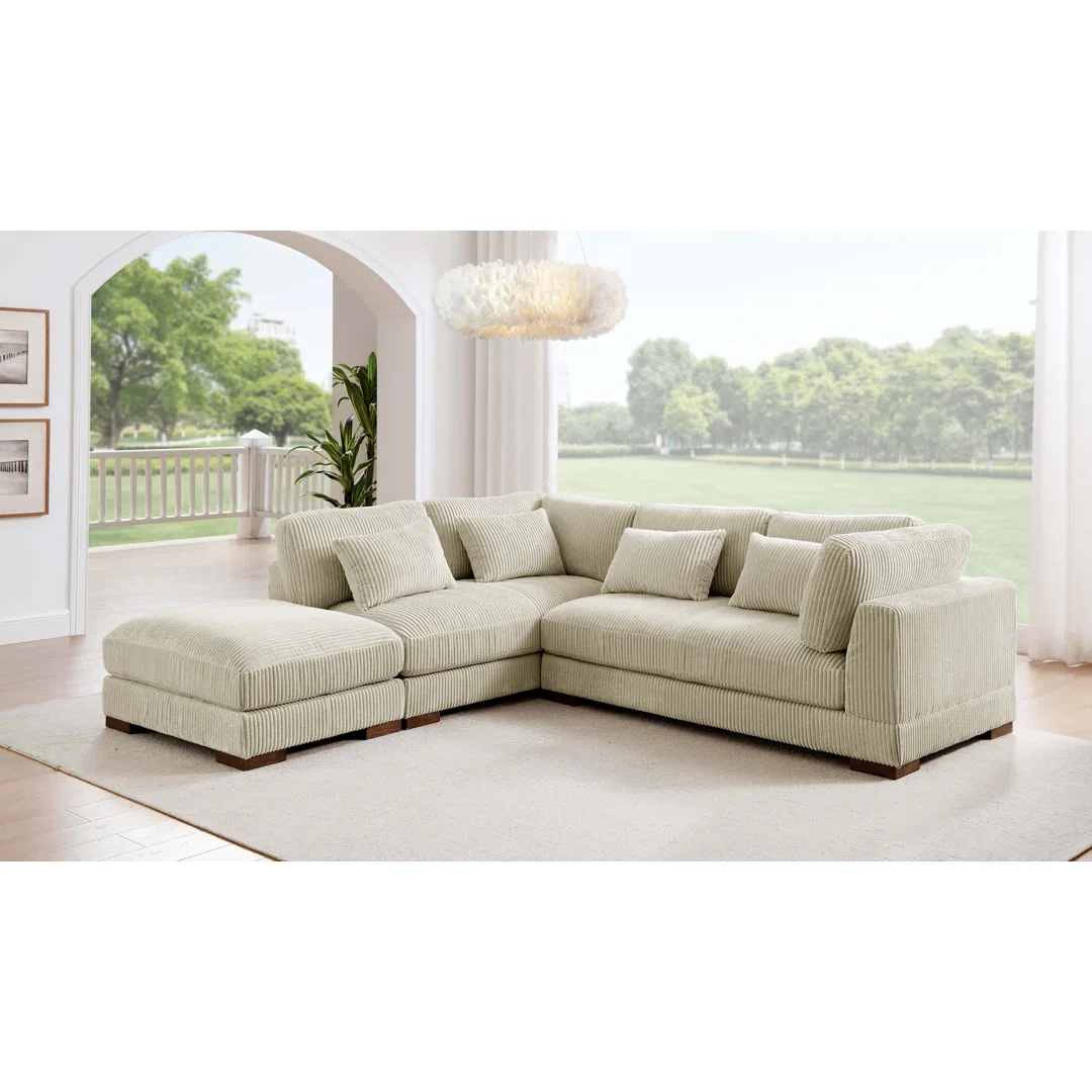 Beeston 107" Wide Sofa and Chaise with Ottoman