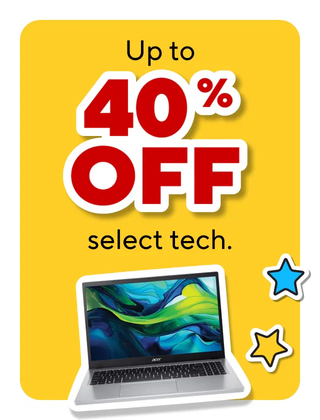 Up to 40% off select tech.