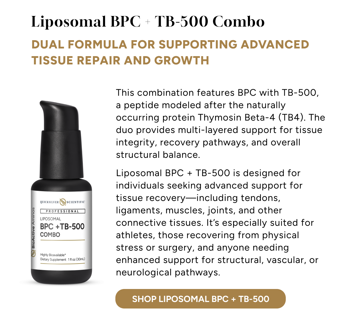 Shop Liposomal BPC + TB-500 on our new peptide site