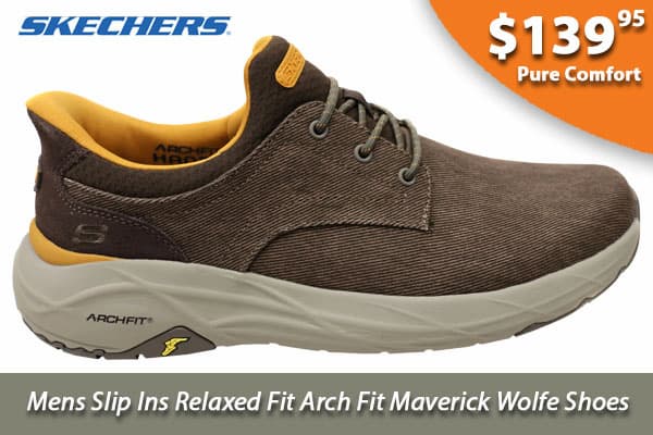 Skechers Mens Slip Ins Relaxed Fit Arch Fit Maverick Wolfe Shoes