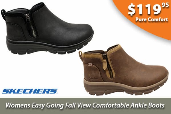 Skechers Womens Easy Going Fall View Comfortable Ankle Boots