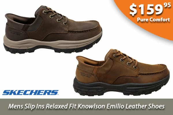 Skechers Mens Slip Ins Relaxed Fit Knowlson Emilio Leather Shoes