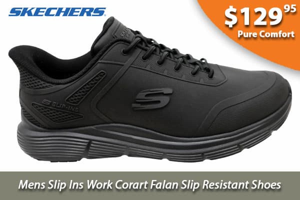 Skechers Mens Slip Ins Work Corart Falan Slip Resistant Shoes