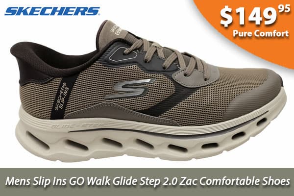 Skechers Mens Slip Ins GO Walk Glide Step 2.0 Zac Comfortable Shoes