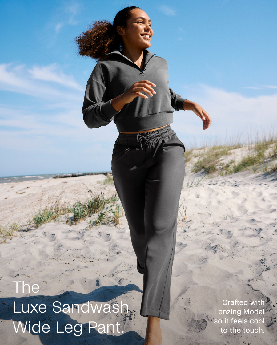 Luxe Sandwash Double Knit Wide Leg Pant